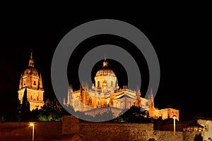 Cathedral at Night - Salamanca, Spain photo