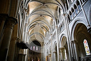 Cathedral Notre-Dame interior in Lausanne