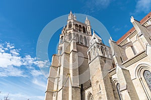 Cathedral of Notre Dame of Lausanne outdoor, a church located in the city of Lausanne in the canton of Vaud in Switzerland