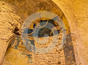 Saint-Sauveur cathedral, old fresco details photo