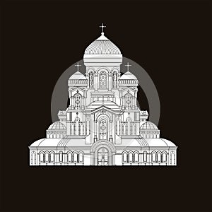 Cathedral orthodox church temple building landmark tourism world religions and famous structure traditional city.