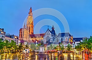 The Cathedral of Our Lady in Antwerp. A UNESCO world heritage site in Belgium