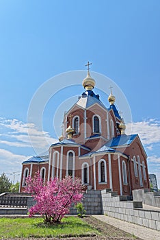 Cathedral of Our Lady of Kazan on sunny day, Komsomolsk-on-Amur, Russia photo