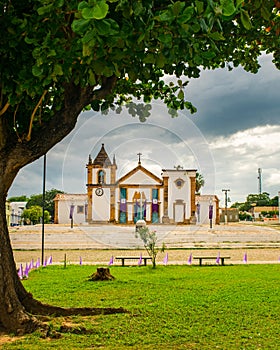 Cathedral of Our Lady of Victory decorated for the Easter celebrations Oeiras, Piaui - Brazil