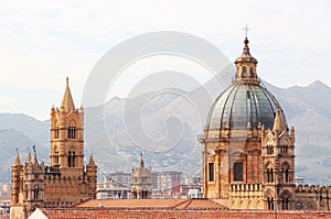 Cathedral of palermo, the dome and bell towers