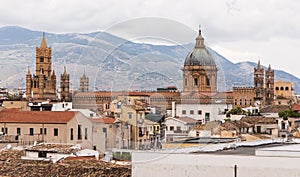 The Cathedral of Palermo and roofs photo