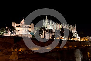 Cathedral of Palma de Mallorca at night - Spain