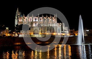 Cathedral of Palma de Mallorca at night - Spain