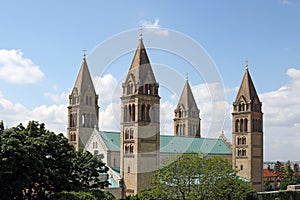 The Cathedral of Pecs bell towers