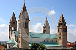 The Cathedral of Pecs bell towers