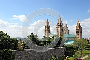 The Cathedral of Pecs cityscape