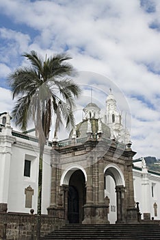 Cathedral on plaza grande quito ecuador photo