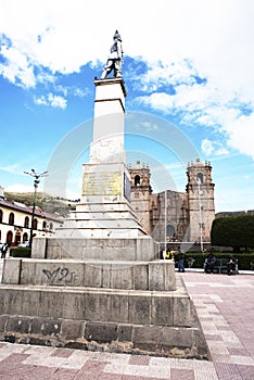 The Cathedral of Puno ,peru,and square with sculture -configuration is Baroque style, from the 18th century-0