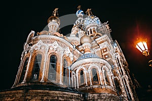 Cathedral of Resurrection of Christ Savior on Spilled Blood on a summer night. Saint-Petersburg, Russia