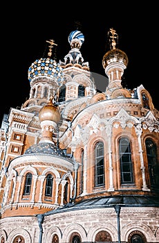 Cathedral of Resurrection of Christ Savior on Spilled Blood on a summer night. Saint-Petersburg, Russia