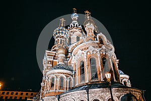 Cathedral of the Resurrection of Christ (Savior on Spilled Blood) on a summer night. Saint-Petersburg, Russia