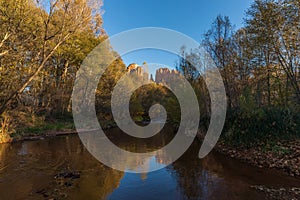 Cathedral Rock Autumn Reflection Landscape