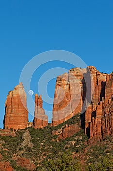 Cathedral Rock and Moon