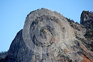 Cathedral Rocks, Yosemite National Park, zoomed in view from Tunnel View