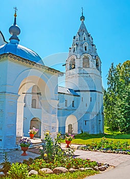Cathedral`s bell tower of Suzdal Intercession Monastery