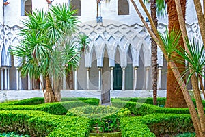 Cathedral& x27;s cloister of paradise, in Amalfi, Italy