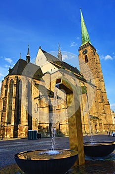 Cathedral of Saint Bartholomew, old architecture, Pilsen, Czech Republic