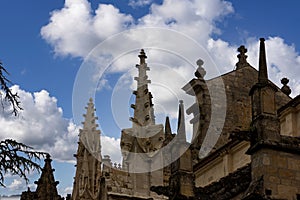 cathedral Saint Jean Baptiste, detailed view of french city Bazas at summer time