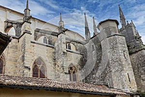 cathedral Saint Jean Baptiste, detailed view of french city Bazas at summer time