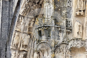 cathedral Saint Jean Baptiste, detailed view of french city Bazas at summer time