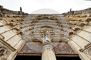 cathedral Saint Jean Baptiste, detailed view of french city Bazas at summer time