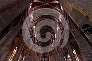 cathedral Saint Jean Baptiste, detailed view of french city Bazas at summer time