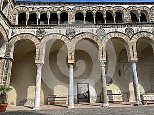 Cathedral of Saint Matthew in Salerno, Italy. Courtyard