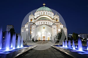 Cathedral of Saint Sava by night photo