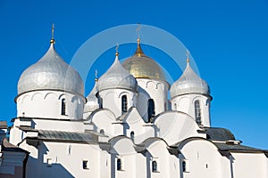 The Cathedral of Saint Sophia 1045-1050 in the Kremlin in Veliky Novgorod, Russia