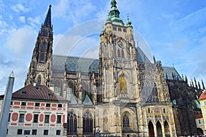 Cathedral Saints Vitus, Wenceslaus and Adalbert in Prague, Czech Republic,