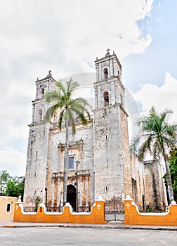 Centuries-Old Historic Cathedral of San Gervasio Church in Valladolid, Mexico photo