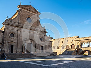 Cathedral of San Lorenzo in the old town of Viterbo, Italy