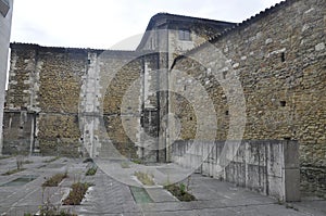 Cathedral of San Salvador de Oviedo walls from Plaza de AlfonsoII El Casto Square in Oviedo City in Spain
