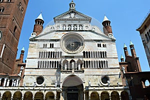 Cathedral of Santa Maria Assunta with the bell tower Torrazzo in Cremona, Italy