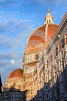Cathedral of Santa Maria del Fiore in Florence, Italy: detail view of Brunelleschi\'s Dome.
