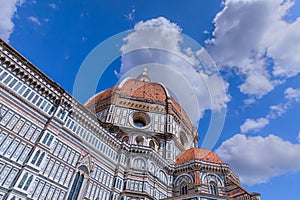 Cathedral of Santa Maria del Fiore in Florence, Italy: detail view of Brunelleschi\'s Dome.