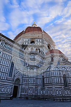 Cathedral of Santa Maria del Fiore in Florence, Italy: detail view of Brunelleschi\'s Dome.