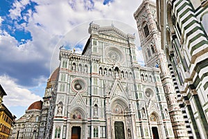 Cathedral Santa Maria del Fiore in Florence, Tuscany, Italy. Cathedral of Santa Maria del Fiore Cathedral, duomo of Florence.