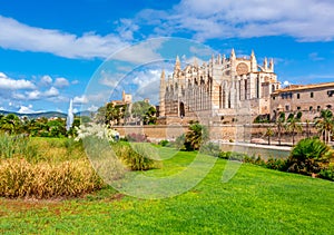 Cathedral of Santa Maria of Palma (La Seu) in Palma de Mallorca, Spain