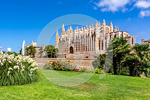 Cathedral of Santa Maria of Palma (La Seu) in Palma de Mallorca, Spain