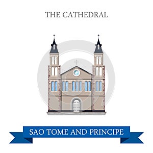 The Cathedral in Sao Tome and Principe. Flat vecto