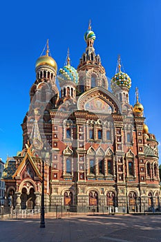 Cathedral of the Savior on Spilled Blood in the morning sun, St Petersburg