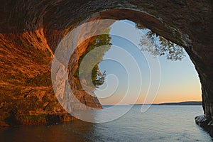 Cathedral Sea Cave on Grand Island