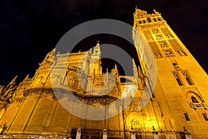 Cathedral of Seville by night