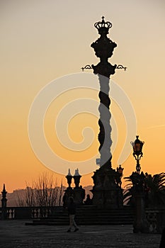 Cathedral. Silhouetted pillory.Porto.Portugal photo